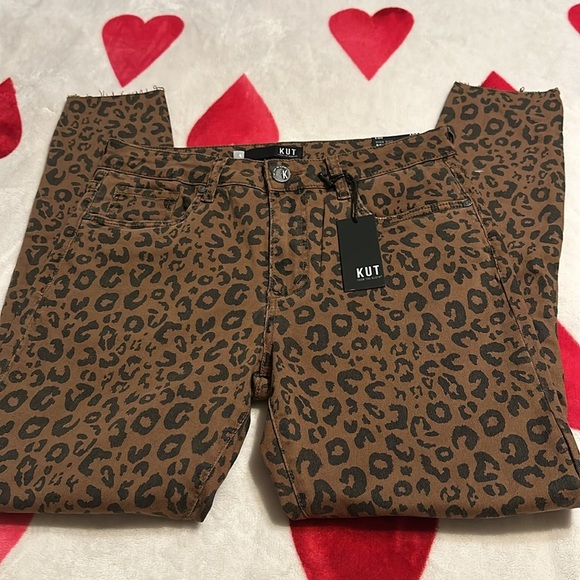 NWT Kut From the Kloth Donna Leopard Print High Waist Skinny Ankle jeans - Picture 5 of 14